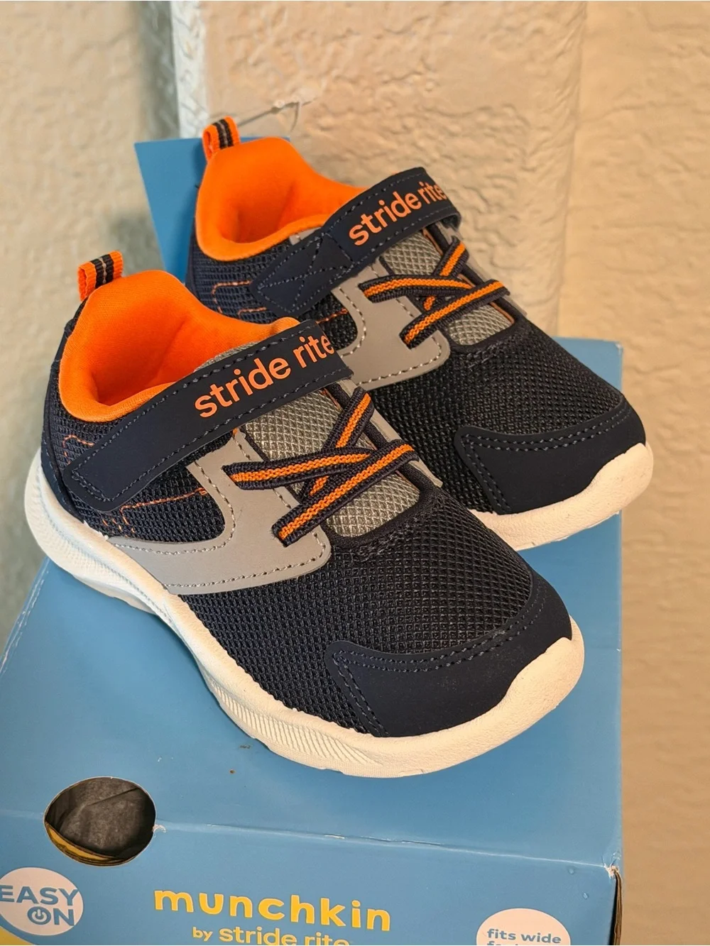 Munchkin Kids Navy and Orange Athletic Sneakers